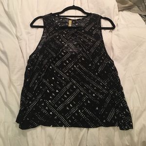Free People Black&White Tank top with cut out